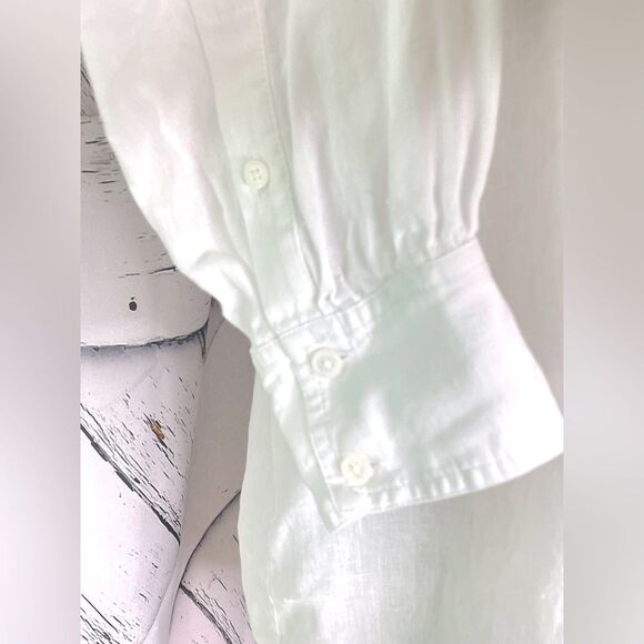 J.Crew Cabana Linen Top White L - Picture 6 of 8